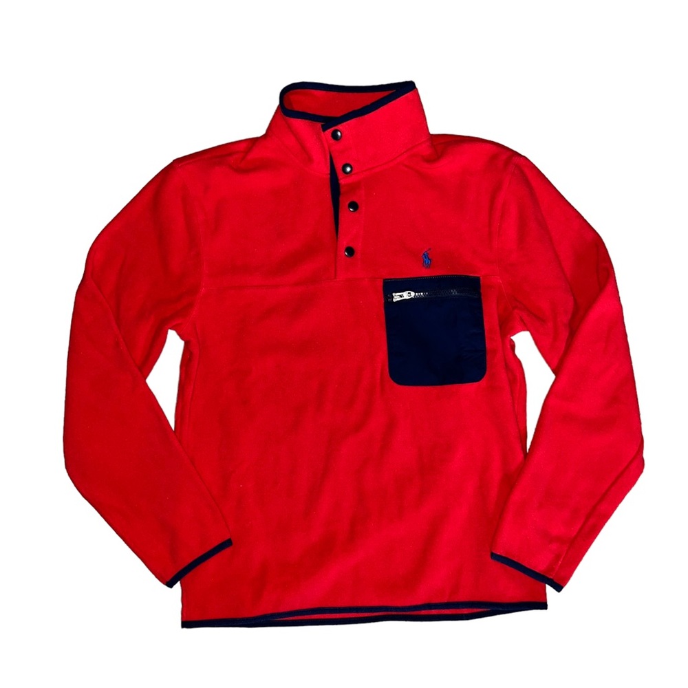 NWT Polo Ralph Lauren Fleece Pullover - Red - Size Small (Retail $149)